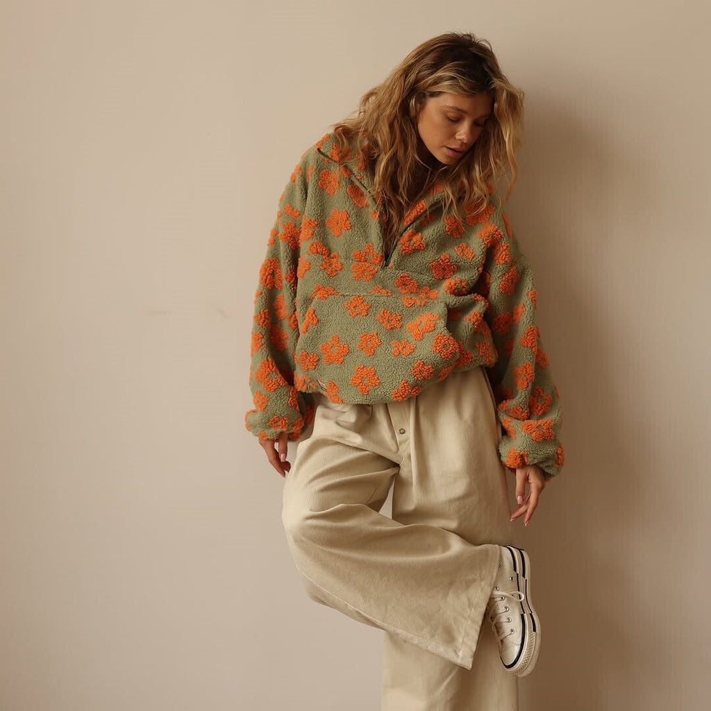 Bloemenprint | Fleece Pullover | Dames | Flora