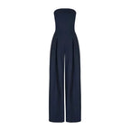 Kamara - Vrouwen Strapless design met wijde geplooide pijpen Jumpsuit