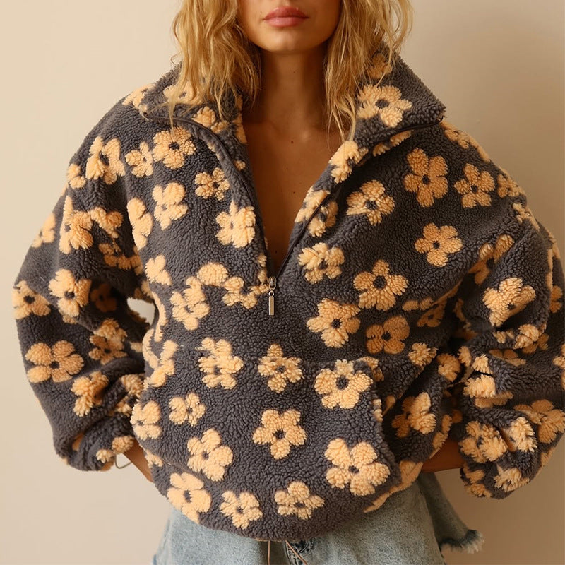 Bloemenprint | Fleece Pullover | Dames | Flora