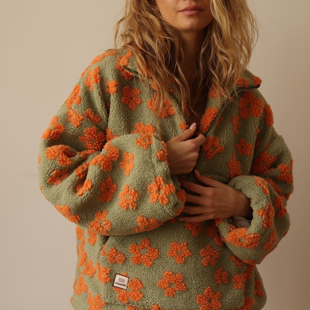 Bloemenprint | Fleece Pullover | Dames | Flora