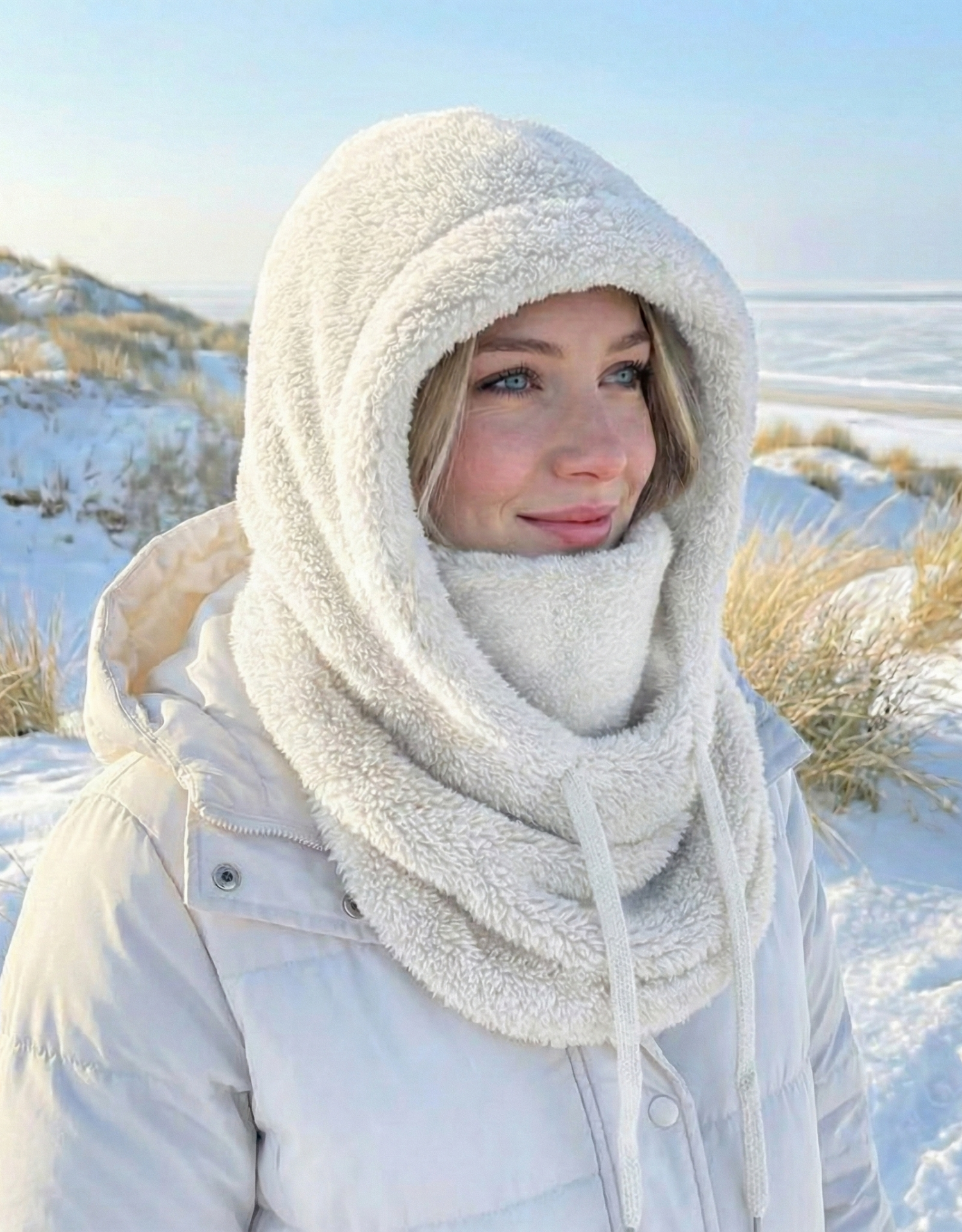 Marge - Vrouwen Nekwarmer met Capuchon en Trekkoord