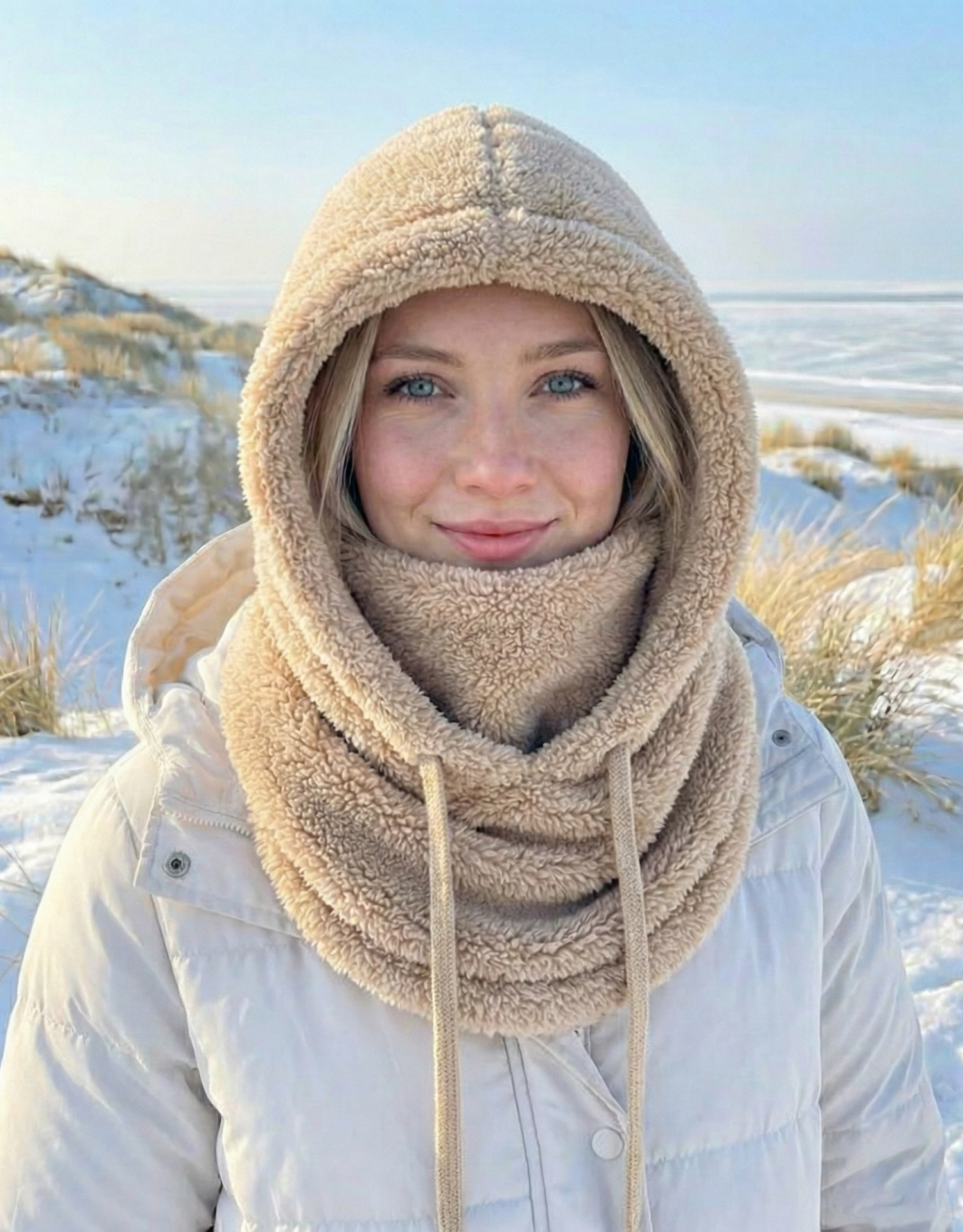 Marge - Vrouwen Nekwarmer met Capuchon en Trekkoord