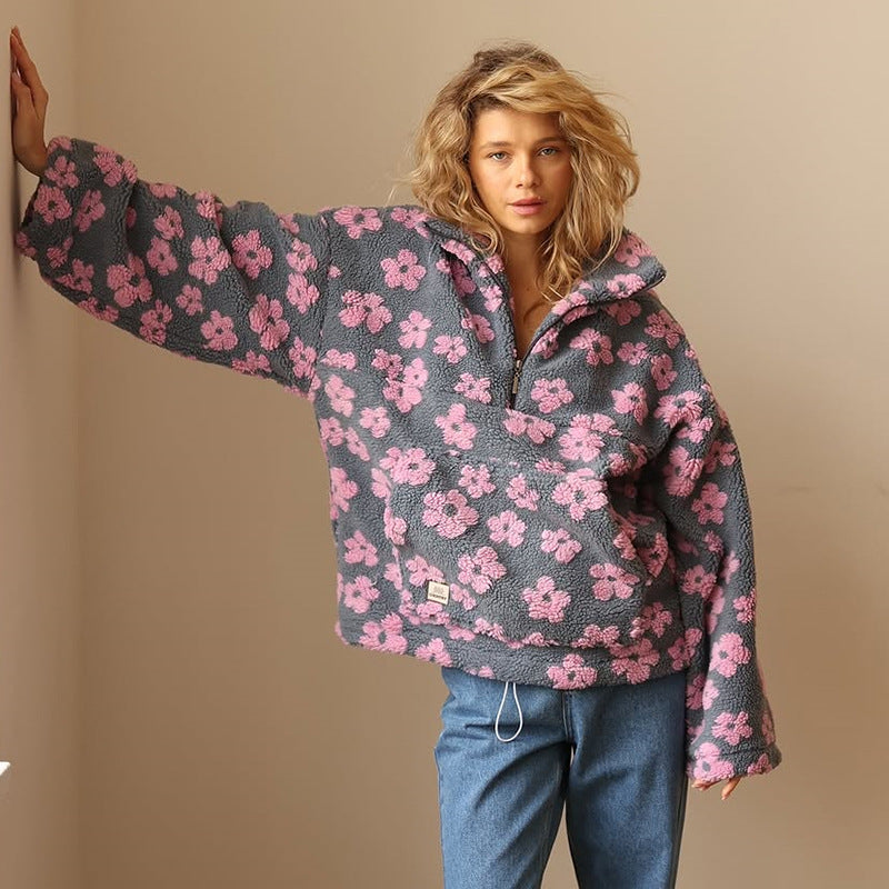 Bloemenprint | Fleece Pullover | Dames | Flora