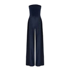 Kamara - Vrouwen Strapless design met wijde geplooide pijpen Jumpsuit